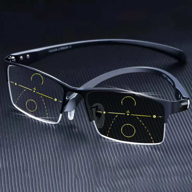 Glosrity Titanium progressive far and near dual-use reading glasses-FR
