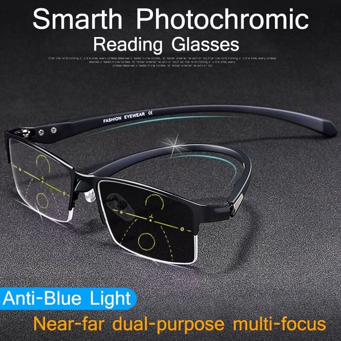 Glosrity Titanium progressive far and near dual-use reading glasses-SE